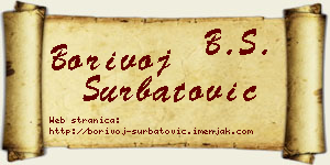 Borivoj Šurbatović vizit kartica